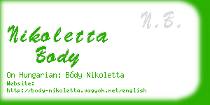 nikoletta body business card
